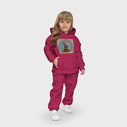 Детский костюм оверсайз Енотик, цвет: маджента — фото 2