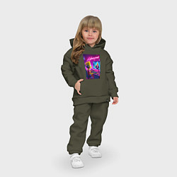 Детский костюм оверсайз Gamer Bart - cyberpunk, цвет: хаки — фото 2
