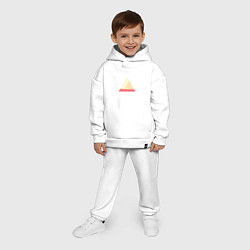Детский костюм оверсайз Абстрактные цветные треугольники, цвет: белый — фото 2
