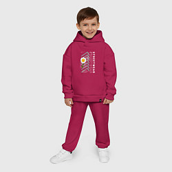 Детский костюм оверсайз Ромашка streetwear, цвет: маджента — фото 2