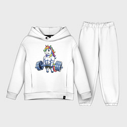 Детский костюм оверсайз Тяж единорог, цвет: белый