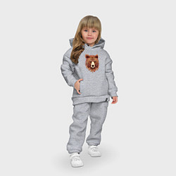 Детский костюм оверсайз Серьезный медведь с орнаментом, цвет: меланж — фото 2