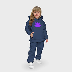 Детский костюм оверсайз Узорный лотос с листиком, цвет: тёмно-синий — фото 2