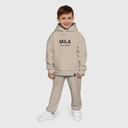 Детский костюм оверсайз Mila never alone - motto, цвет: миндальный — фото 2