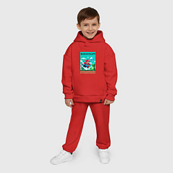 Детский костюм оверсайз Mario and Minecraft - collaboration pixel art, цвет: красный — фото 2