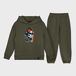 Детский костюм оверсайз Grunge redhead girl skull, цвет: хаки