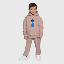 Детский костюм оверсайз Tardis pixels, цвет: пыльно-розовый — фото 2