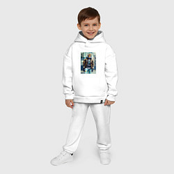 Детский костюм оверсайз Чувак тигр на своём районе - нейросеть, цвет: белый — фото 2