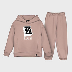 Детский костюм оверсайз Zenless zone zero лого, цвет: пыльно-розовый