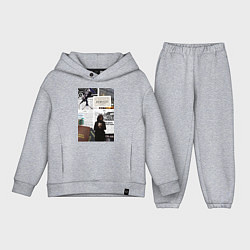 Детский костюм оверсайз Журналист эстетика, цвет: меланж