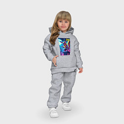 Детский костюм оверсайз Ужасный Пикачу на крыше небоскрёба - хэллоуин, цвет: меланж — фото 2