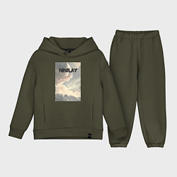 Детский костюм оверсайз Nikolay облака, цвет: хаки