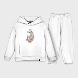 Детский костюм оверсайз Спящий милый заяц, цвет: белый