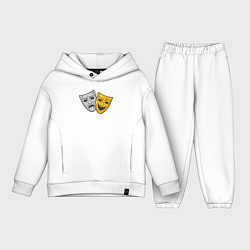 Детский костюм оверсайз Маски театра, цвет: белый