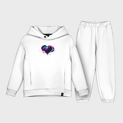Детский костюм оверсайз Космическая любовь сердце, цвет: белый
