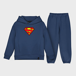 Детский костюм оверсайз Superman logo, цвет: тёмно-синий