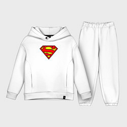 Детский костюм оверсайз Superman logo, цвет: белый