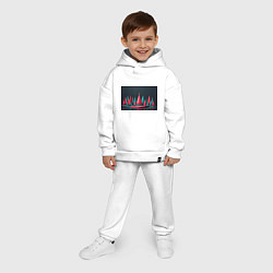 Детский костюм оверсайз Новогодний ночной лес, цвет: белый — фото 2