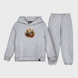 Детский костюм оверсайз Лиса и лист, цвет: меланж