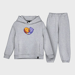 Детский костюм оверсайз Dog cat love, цвет: меланж