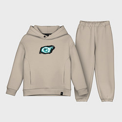 Детский костюм оверсайз Горящий мяч, цвет: миндальный