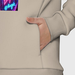 Детский костюм оверсайз Cyber Bart - neon glow, цвет: миндальный — фото 2