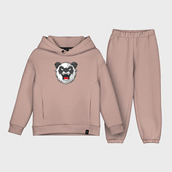 Детский костюм оверсайз Angry panda, цвет: пыльно-розовый