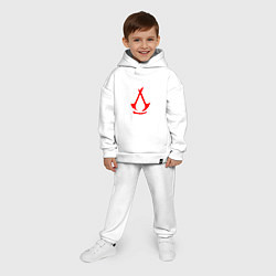 Детский костюм оверсайз Assassins creed - shadows logotype, цвет: белый — фото 2
