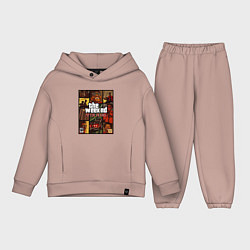 Детский костюм оверсайз The weeknd постер гта, цвет: пыльно-розовый