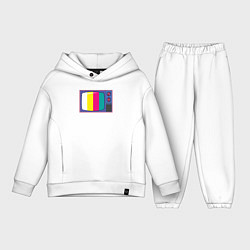 Детский костюм оверсайз Ретро телевизор, цвет: белый