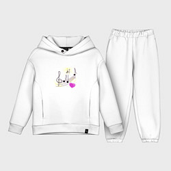 Детский костюм оверсайз Музыка это моя любовь на светлом фоне, цвет: белый