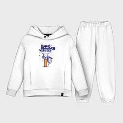 Детский костюм оверсайз Котик самурай, цвет: белый