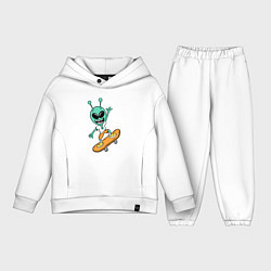 Детский костюм оверсайз Инопланетянин на скейтборде, цвет: белый
