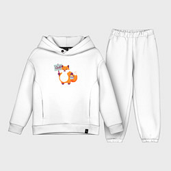 Детский костюм оверсайз Лиса продаёт бесплатный сыр, цвет: белый