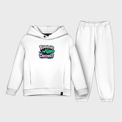Детский костюм оверсайз Бомбардиро крокодило в стиле граффити, цвет: белый