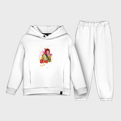 Детский костюм оверсайз David Bowie Art, цвет: белый