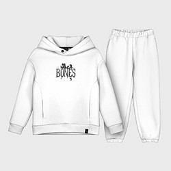 Детский костюм оверсайз Bones лого из дыма, цвет: белый