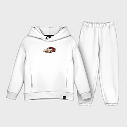 Детский костюм оверсайз Японская машина арт, цвет: белый