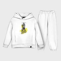 Детский костюм оверсайз Зебра на желтом, цвет: белый