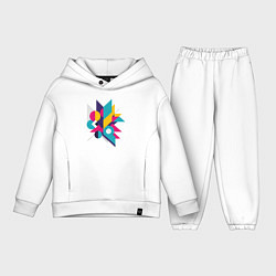 Детский костюм оверсайз Геометрическая абстракция - взрыв форм и цветов, цвет: белый