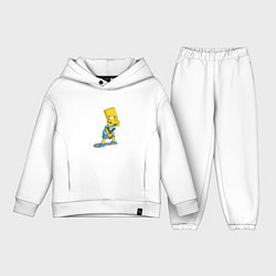 Детский костюм оверсайз Барт Симпсон с рогаткой, цвет: белый