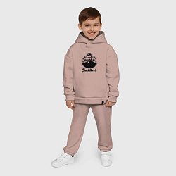 Детский костюм оверсайз Чак Норрис в цветах, цвет: пыльно-розовый — фото 2