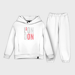 Детский костюм оверсайз Поверни на Лондон, цвет: белый