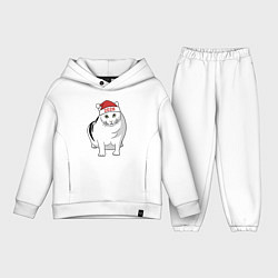 Детский костюм оверсайз Мемный кот Бендер - 2026, цвет: белый