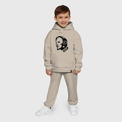 Детский костюм оверсайз Ленин: музыка СССР, цвет: миндальный — фото 2