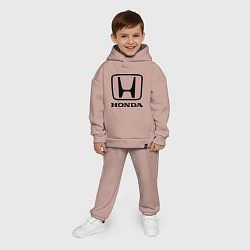 Детский костюм оверсайз Honda logo, цвет: пыльно-розовый — фото 2