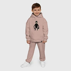 Детский костюм оверсайз Черный Бендер, цвет: пыльно-розовый — фото 2