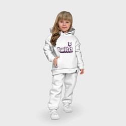 Детский костюм оверсайз Twitch Logo, цвет: белый — фото 2