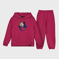 Детский костюм оверсайз Messi Art, цвет: маджента