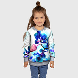 Свитшот детский Фиолетовая орхидея, цвет: 3D-меланж — фото 2